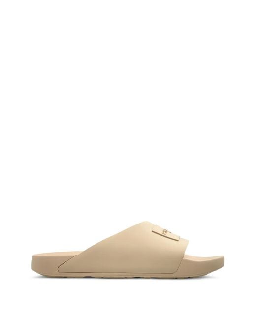 Givenchy White Logo-Patch Slides for men