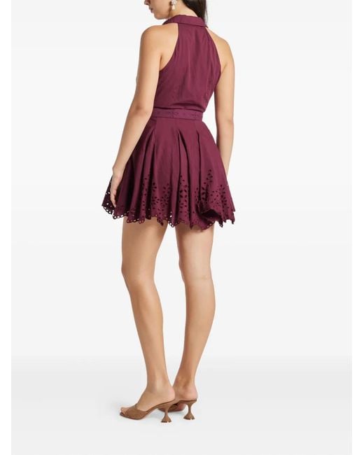 Hemant & Nandita Purple Robe Courte Mahi À Taille Ceinturée