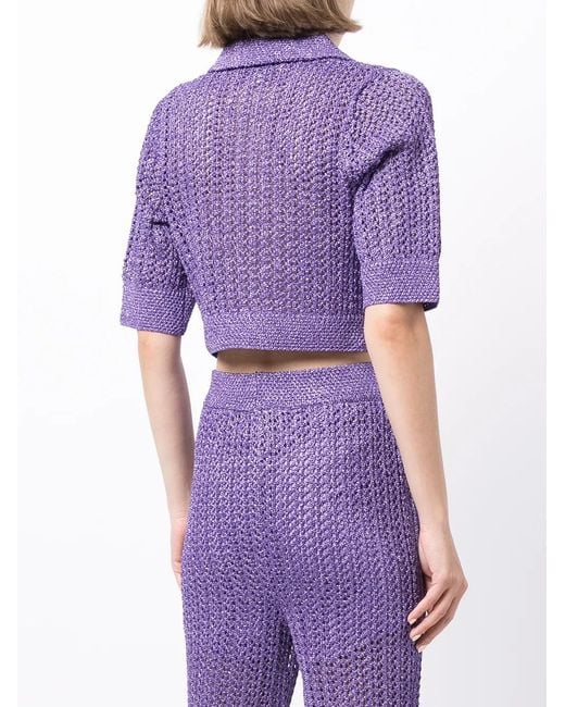 Alice McCALL Purple Gestricktes Flicker Poloshirt