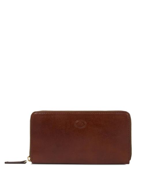 The Bridge Brown Zip-Around Leather Wallet
