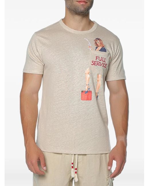 Mc2 Saint Barth White Ecstasea Graphic-Print Chest-Pocket T-Shirt for men