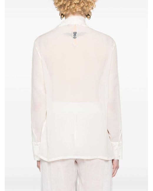 Fabiana Filippi White Semi-transparente Bluse