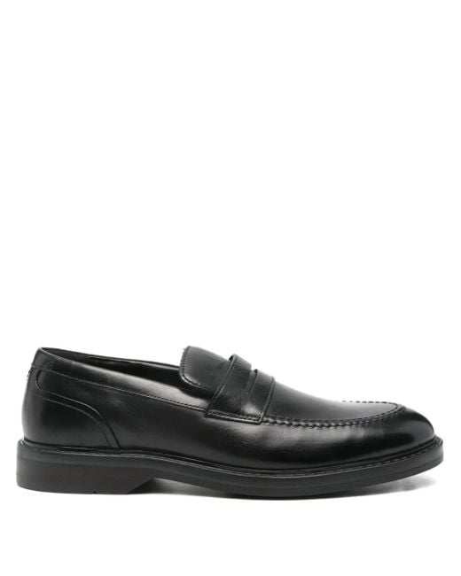 Clarks Black Aldwin Penny-Strap Loafers for men