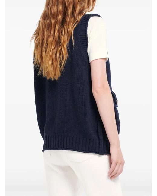 Barrie Blue Chunky-Knit Vest