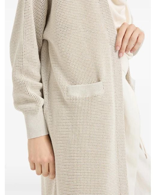 Brunello Cucinelli Natural Long-Sleeve Coat
