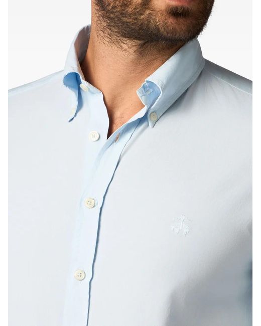 Brooks Brothers Blue Cotton Shirt for men