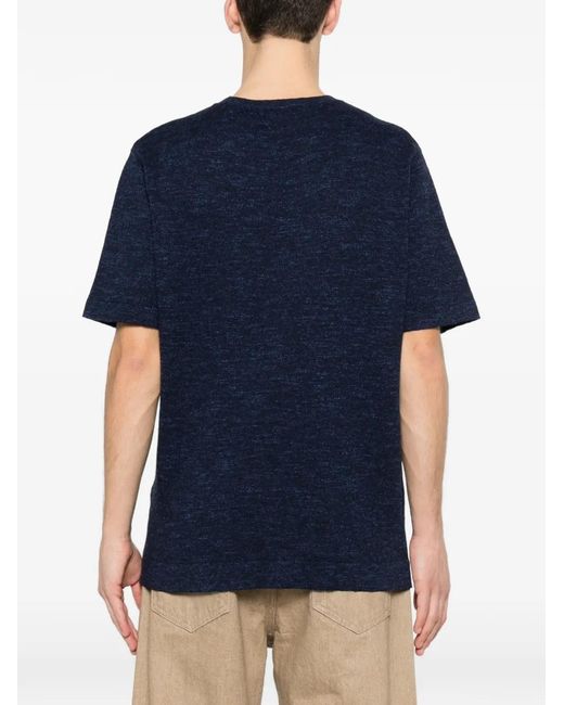 Woolrich Blue Cotton And Linen T-Shirt for men