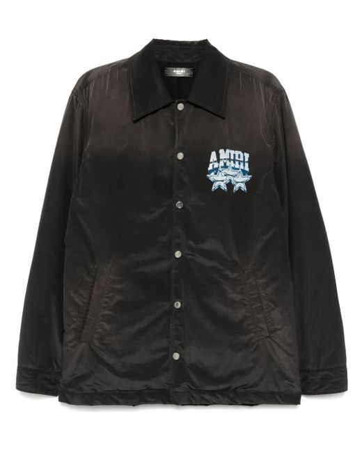 Amiri Black Logo-Print Shirt Jacket for men