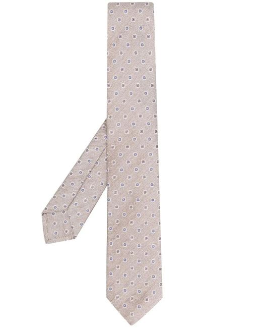 Barba Napoli White Abstract-Print Tie for men