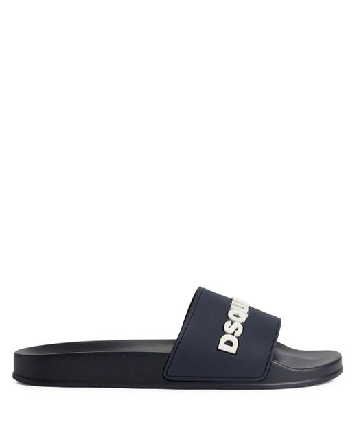 DSquared² Pantoletten mit Logo-Prägung in Blue für Herren