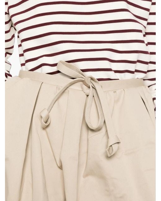 Patou Natural Bow-Detail Bubble-Hem Skirt