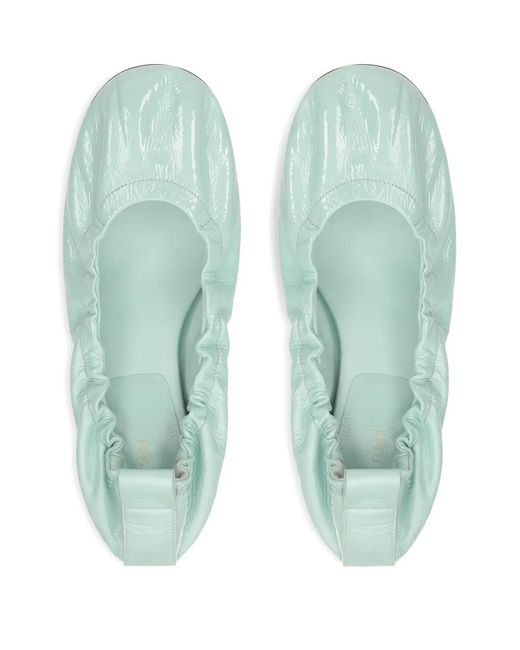 Sergio Rossi Green Orb Cracked-Effect Pumps