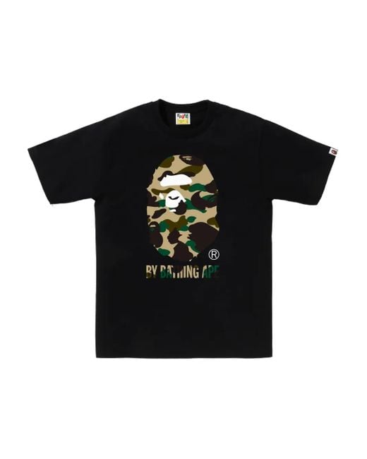 T-Shirt Con Logo E Stampa Camouflage di A Bathing Ape in Black da Uomo