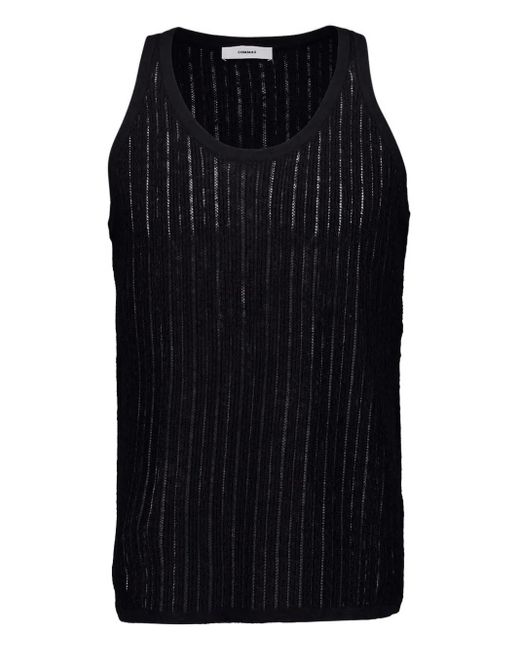 Commas Black Pointelle Knit Tank for men