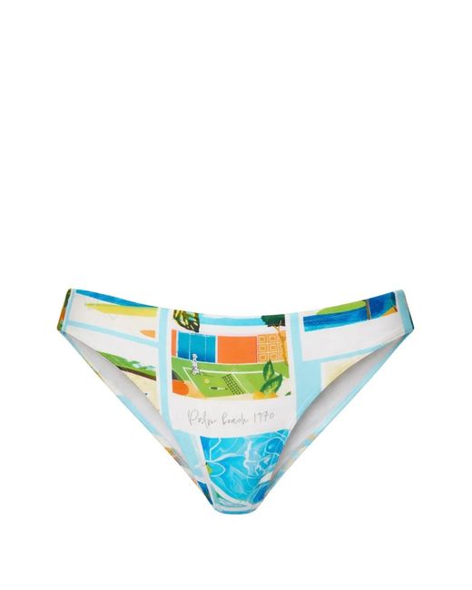 Seafolly Blue Patterned Hipster Bikini