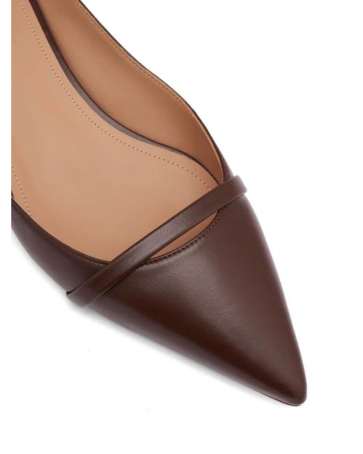 Malone Souliers Brown Crawford Leather Flat Pumps