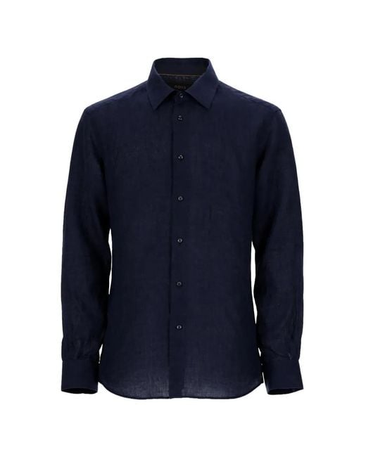 Boss Blue Classic Collar Shirt for men