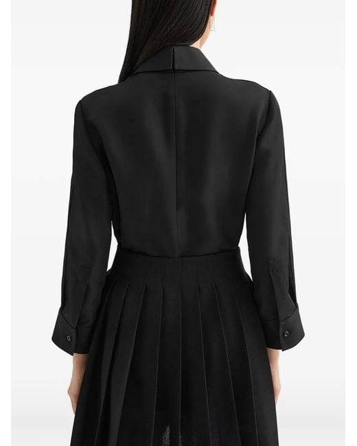 Jil Sander Black Wool Blouse
