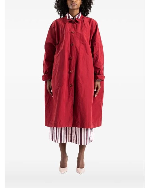 Casey Casey Red Oversized Button-Up Coat