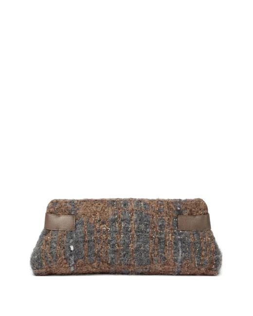 Brunello Cucinelli Gray Essence Clutch mit Pailletten