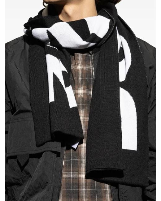 Sciarpa Con Logo di DSquared² in Black da Uomo