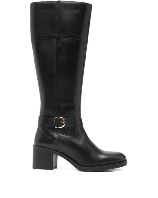 Geox Black Strap-Detail Boots