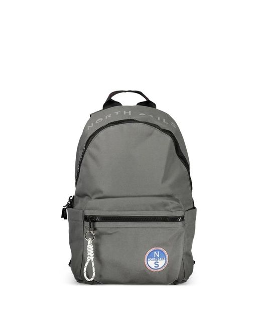 North Sails Gray Core Zip-Fastening Backpack for men
