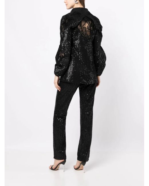 Saiid Kobeisy Black Sequin Ripped Jacket