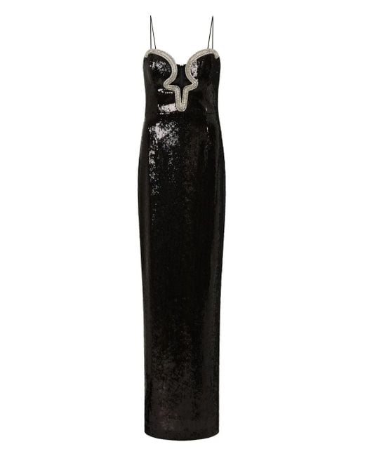Rebecca Vallance Black Lyra Sequin Embellished Maxi Dress