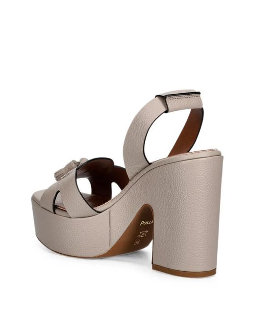 Pollini Natural Tassel-Detail Heeled Sandals