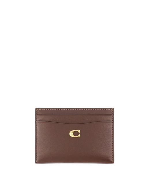 COACH Brown Refined Calf Leather Essential Card Case