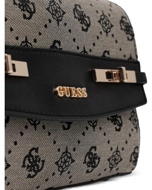 Guess Black Melinda Logo-Print Chain Tote Bag
