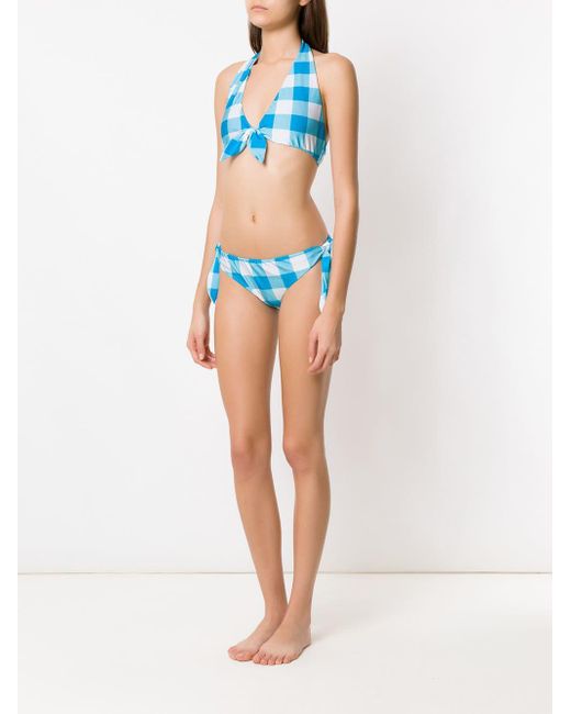 blue plaid bikini