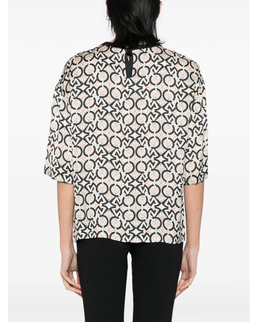 Zuhair Murad Natural Subtitle-Printed Charmeuse T-Shirt