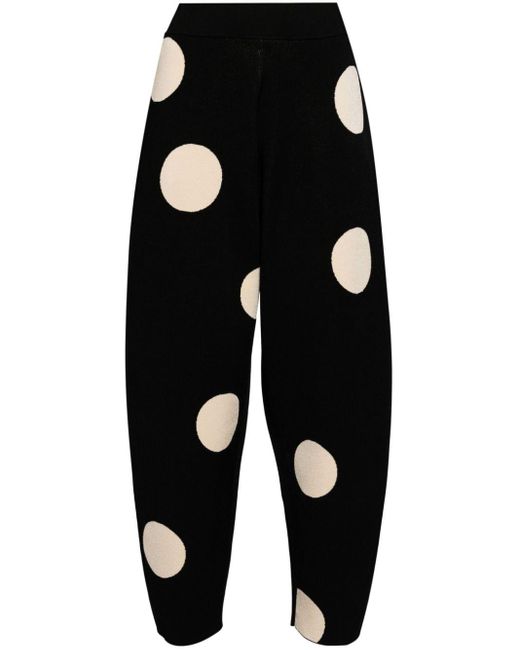 Stella McCartney Black Polka-dot Fine-knit Trousers