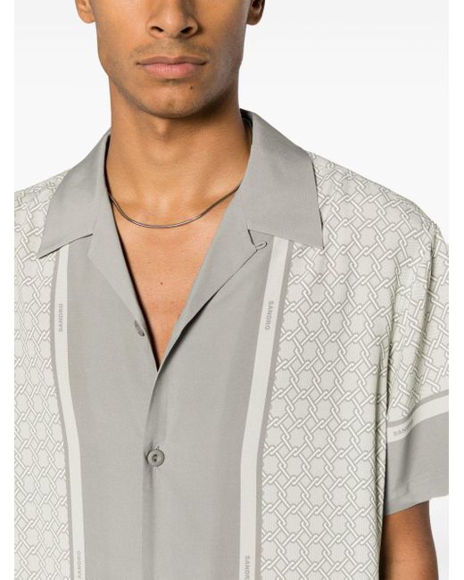 Chemise à imprimé géométrique Sandro pour homme en coloris Gray