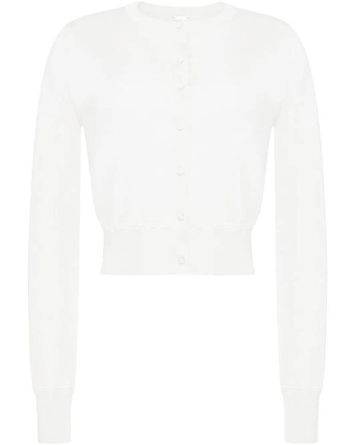 Adam Lippes White Button-Down Cardigan