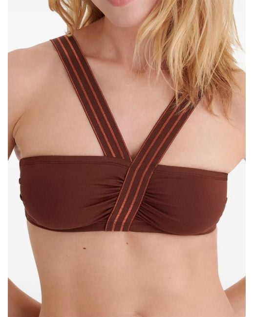 Eres Red Rendez-Vous Ruched Strap Bikini Top