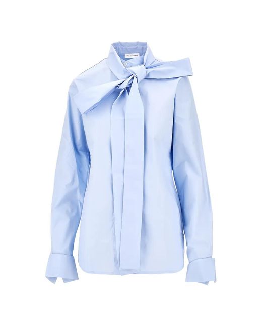 7 For All Mankind Blue Tie-Neck Shirt