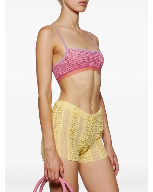 Roberta Einer Pink Rib-Knit Top
