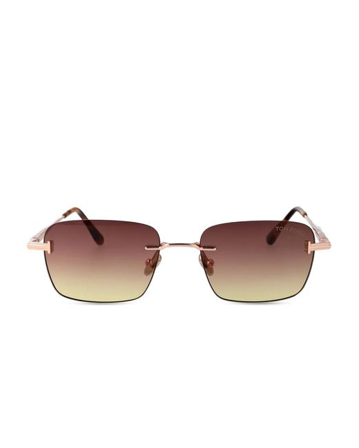 Tom Ford Brown Jake Rectangle-Frame Sunglasses for men