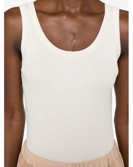 Fabiana Filippi White Scoop-Neck Top