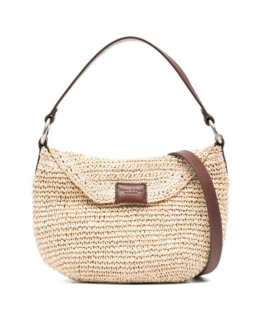 Marc O' Polo Natural Schultertasche Mit Webmuster