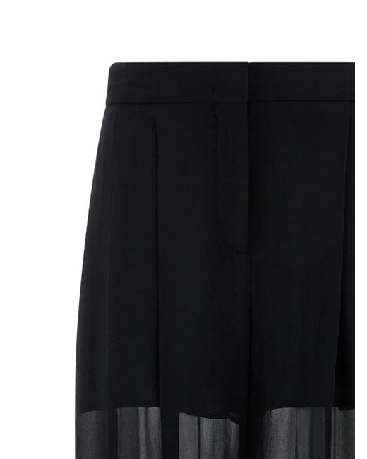 Alberta Ferretti Black Pleated-Front Palazzo Trousers
