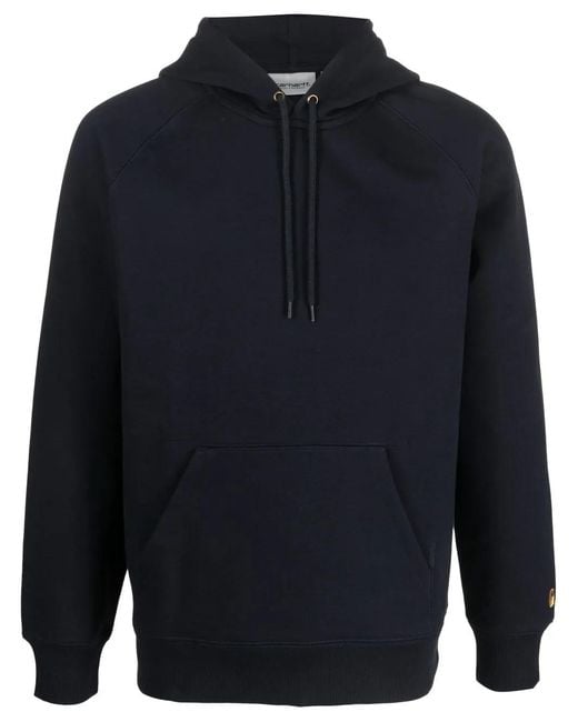Carhartt Blue Embroidered-Logo Detail Hoodie for men