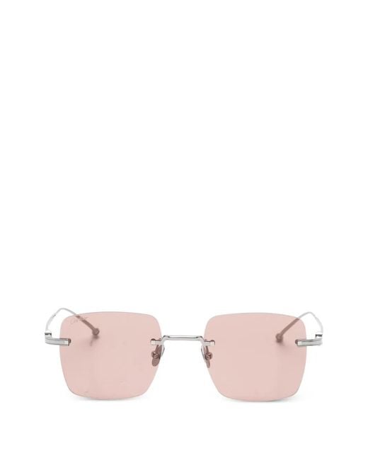 Cartier Pink Rectangle-Frame Sunglasses
