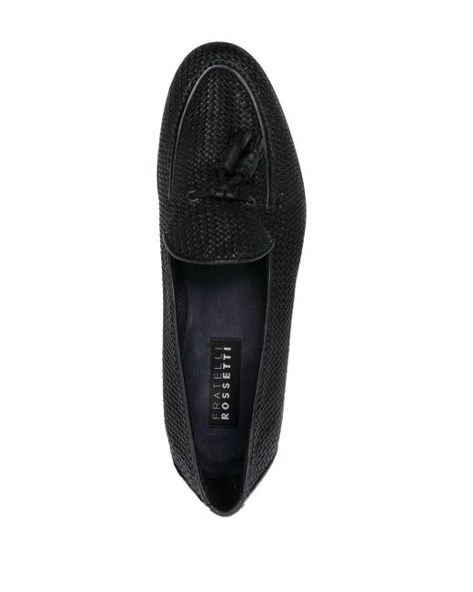 Fratelli Rossetti Black Interwoven Leather Loafers for men