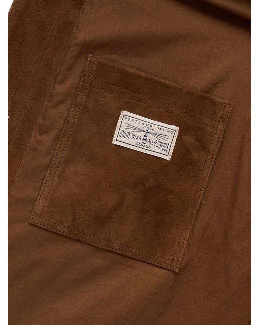 Sebago Brown Patch-Pocket Buttoned Leather Jacket