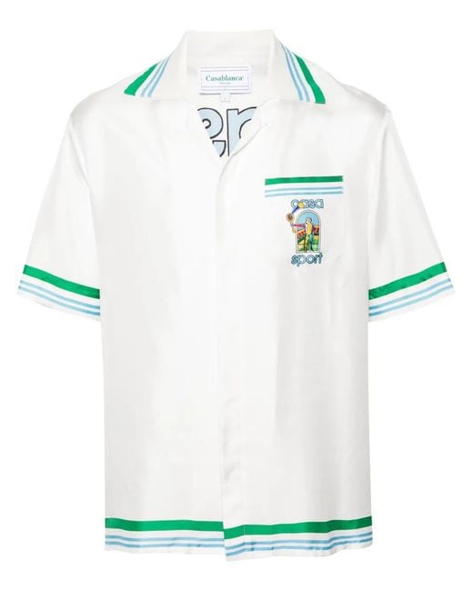 Casablanca White Casa Sport Silk Shirt for men