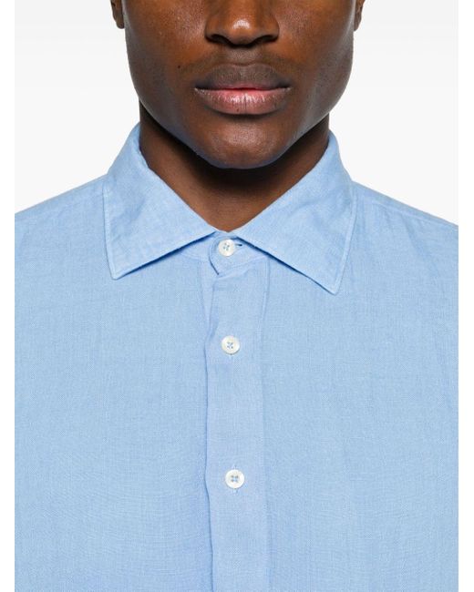 Chemise en lin à manches courtes 120% Lino pour homme en coloris Blue